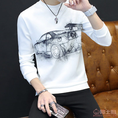 秋冬时尚之选 个性印花T恤，打造韩系型男新风尚